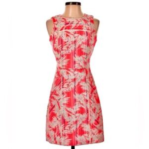 J. Crew Neon Sun-faded Tropical Sheath Dress in Pink Palm Floral
